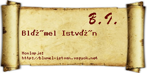 Blümel István névjegykártya